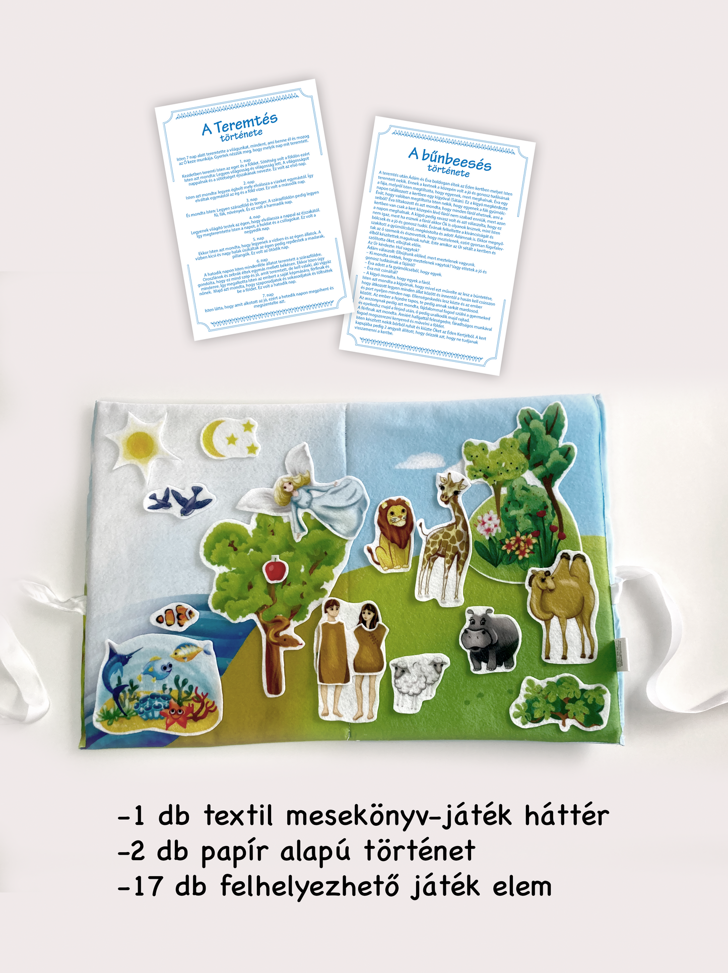 1. TEREMTÉS - Bibliai szerepjáték textil könyv